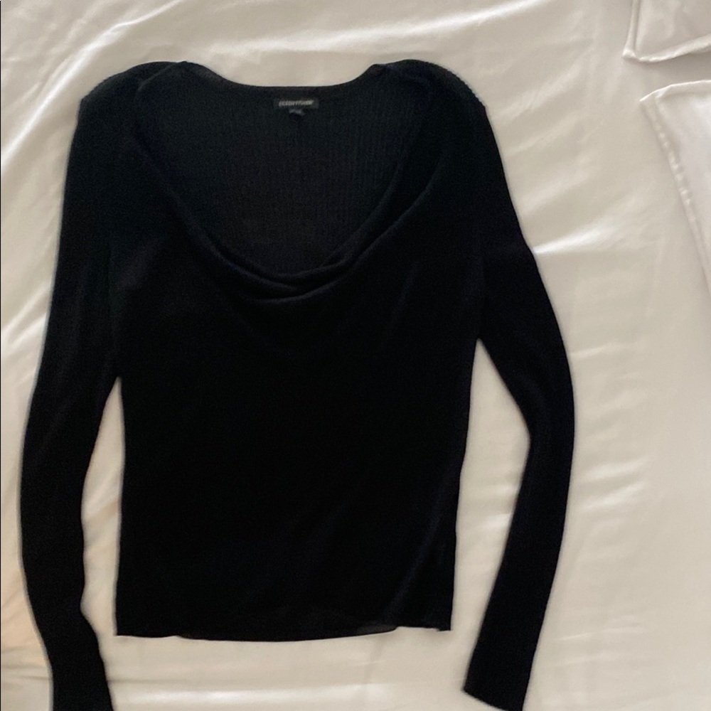 Eileen Fisher Black Ribbed Knit Top